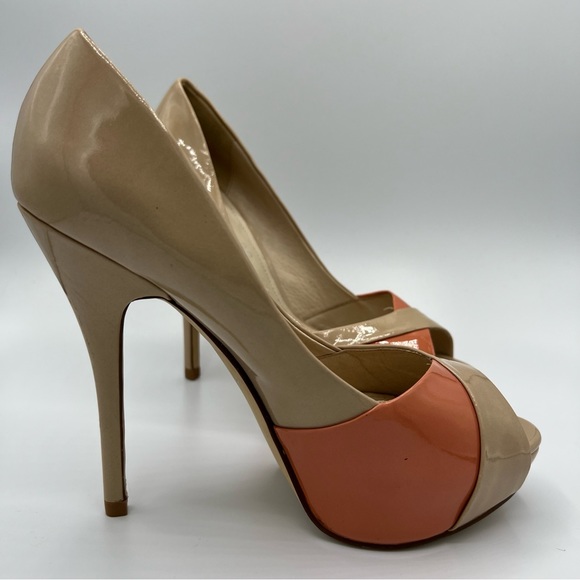 Women's Aldo High Heel Dress Shoe Cream / Beige and Coral US 7.5 - Picture 11 of 13